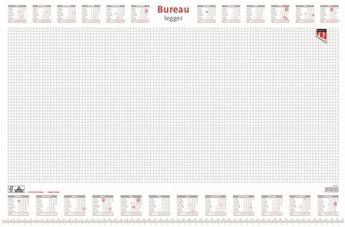 Bureau-onderlegblok 2025 Quantore ruit 56,5X36CM wit