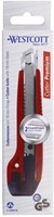 Snijmes Westcott Premium 18mm met metalen geleiding rood