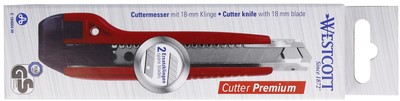 Snijmes Westcott Premium 18mm met metalen geleiding rood-2