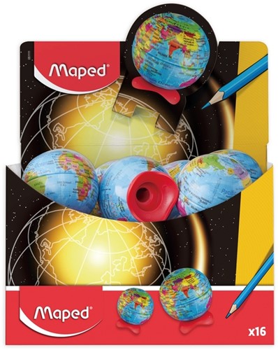 Puntenslijper Maped Globe 1gaats in display 16stuks ass.-2