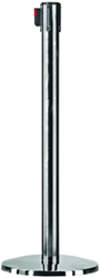 Afzetpaal Europel 940mm chrome met lint 2500mm zwart