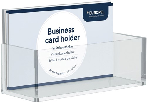 Visitekaartenbak Europel glashelder acryl 	