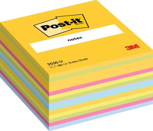 Post-it memoblokje  76x 76mm 2030U neon regenboog blok/450