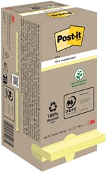 Post-it memoblokje  76x 76mm 654YRT recycled geel ds/16