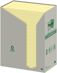 Post-it memoblokje  76x127mm 655YRT recycled geel ds/16