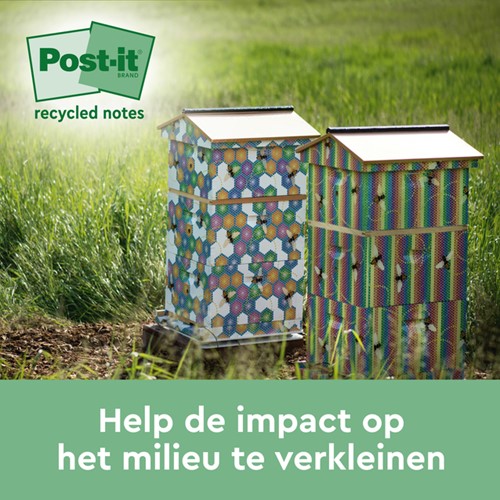 Post-it memoblokje  76x127mm 655YRT recycled geel ds/16-3