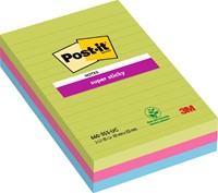 Post-it memoblokje 102x152mm 3-kleuren neon lijn