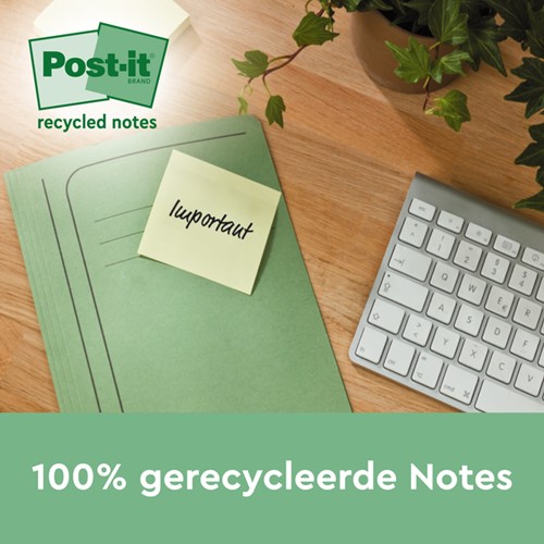 Post-it memoblokje  76x127mm 655 recycle geel pk/6-3