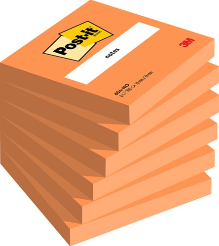 Post-it memoblokje  76x 76mm 654NORA neon oranje