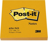 Post-it memoblokje  76x 76mm 654NORA neon oranje-3