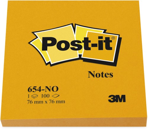 Post-it memoblokje  76x 76mm 654NORA neon oranje-3