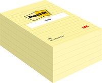 Post-it memoblokje 102x152mm 660YEL geel lijn
