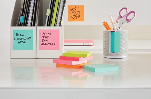 Post-it memoblokje  76x 76mm 2028G aqua groen blok/450-3