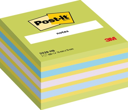 Post-it memoblokje  76x 76mm 2028NB lollipop blauw/groen blok/450