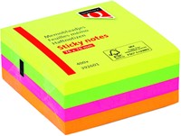 Post-it memoblokje  75x75mm Quantore Neon assorti pk/4