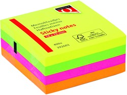 Post-it memoblokje  75x75mm Quantore Neon assorti pk/4
