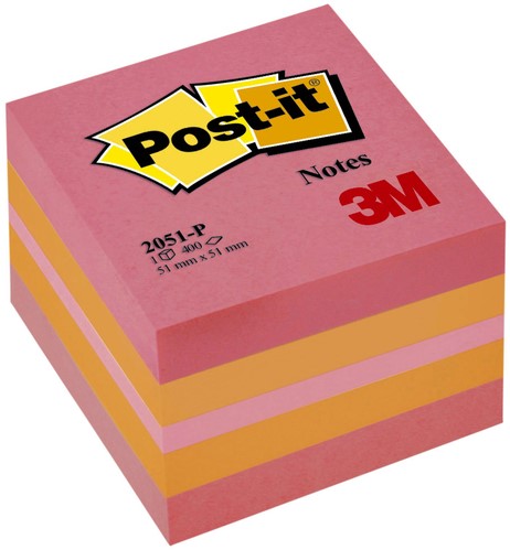 Post-it memoblokje  51x51mm 2051P roze