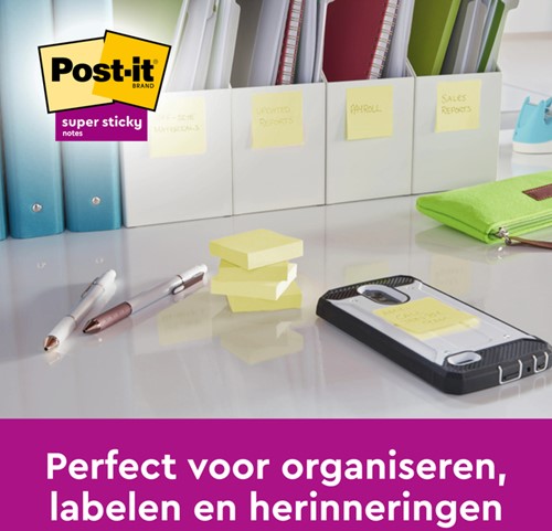 Post-it memoblokje  76x 76mm 654-P16 Super Sticky geel pk/16-2