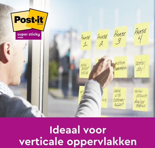 Post-it memoblokje  76x127mm 655 Super Sticky geel pk/16-3