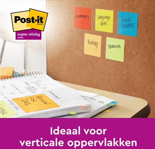 Post-it memoblokje  76x 76mm Super Sticky 2028-S ultra geel blok/350-2