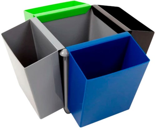 Papierbak kunststof vierkant taps 27L 36cm hoog zwart-2