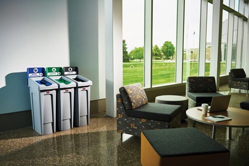 Afvalbakdeksel Slim Jim Recyclestation voor flessen grijs-2