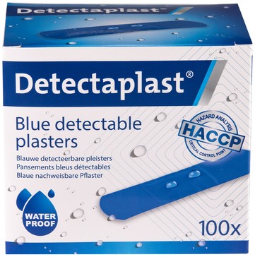 Waterafstotende blauwe pleister Detectaplast 19x72mm ds/100-2
