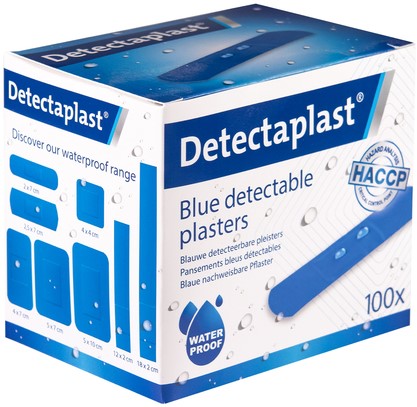 Waterafstotende blauwe pleister Detectaplast 19x72mm ds/100-3