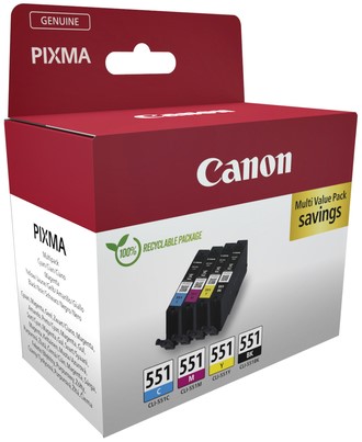 Inktcartridge Canon CLI-551 multipack zwart + 3x kleur-2