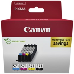 Inktcartridge Canon CLI-571 zwart/kleur multipack pk/4