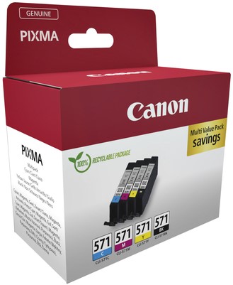 Inktcartridge Canon CLI-571 zwart/kleur multipack pk/4-2