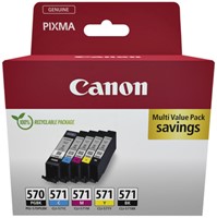 Inktcartridge Canon PGI-570/CLI-571 zwart/kleur multipack pk/5