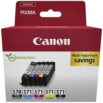 Inktcartridge Canon PGI-570/CLI-571 zwart/kleur multipack pk/5