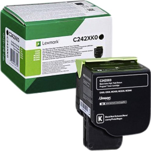 Tonercartridge Lexmark C242XK0 EHC 6K zwart