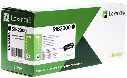 Tonercartridge Lexmark 51B2000 2.5K zwart 