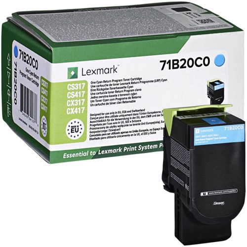 Tonercartridge Lexmark 71B20C0 2.3K cyaan 