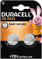 Batterij knoopcel Duracell CR2032 Lithium 2/pk