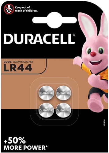 Batterij knoopcel Duracell LR44 pak/4
