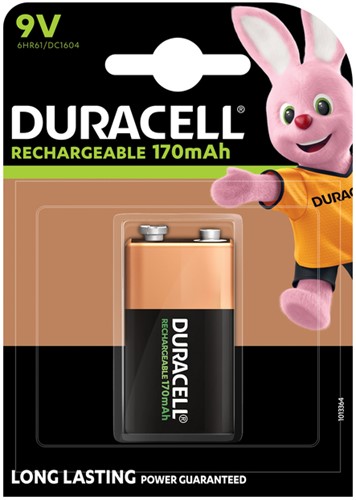 Batterij oplaadbaar Duracell plus 9V 170mAh