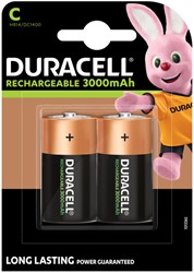 Batterij oplaadbaar Duracell plus C 3000mAh pk/2