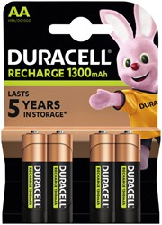 Batterij oplaadbaar Duracell plus AA 1300mAh pk/4