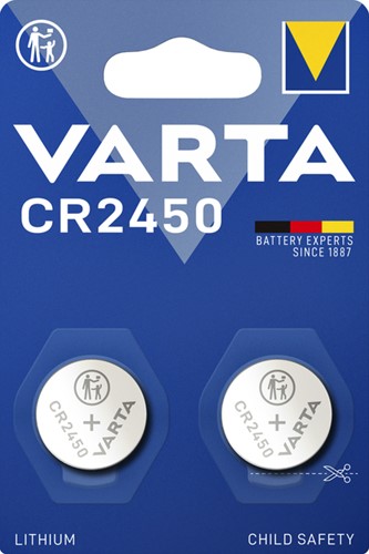 Batterij knoopcel Varta CR2450 3V lithium pk/2