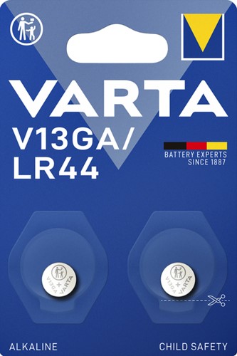 Batterij knoopcel Varta V13GA 1.5V alkaline pk/2