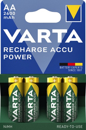 Batterij oplaadbaar Varta AA Ready2Use 2600mAh pk/4