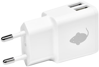 Oplader Greenmouse dual USB-A 2.4A wit