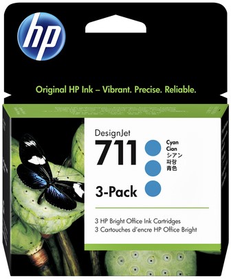 Inktcartridge HP CZ134A (711) 29ml cyaan pak/3