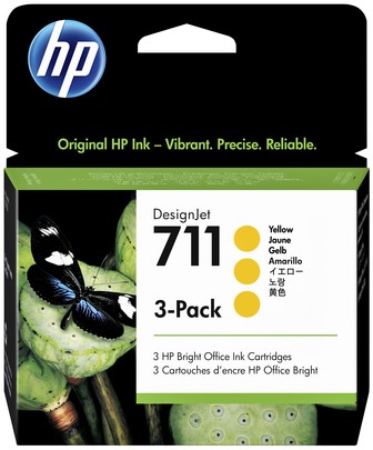 Inktcartridge HP CZ136A (711) 29ml geel pak/3