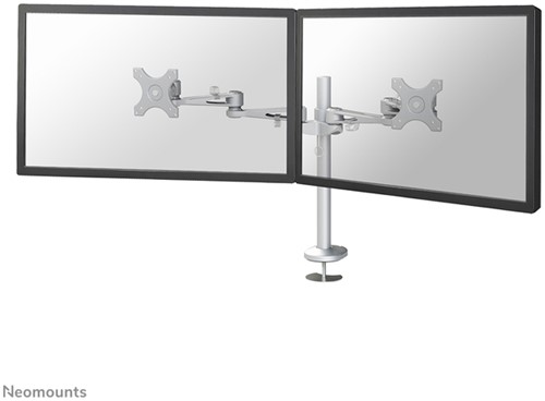 Monitorarm Neomounts D935DG 2x10-27" doorvoer zilvergrijs