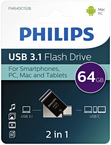 USB-stick 3.1 en USB-C Philips 2in1 64GB-2