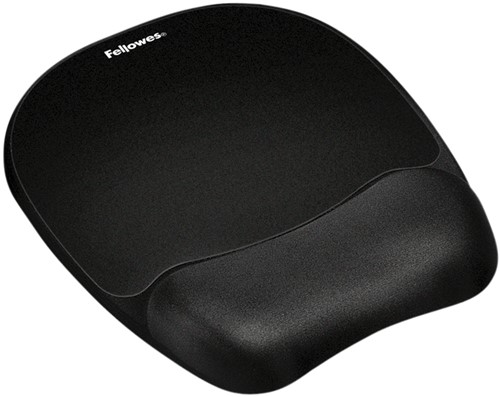 Muismat met polssteun Fellowes memory foam zwart
